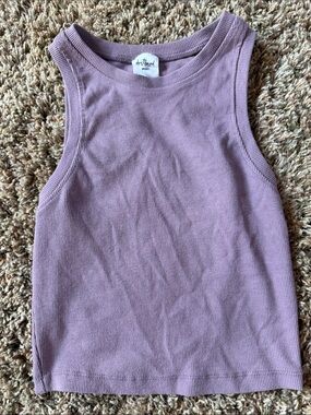 Destined Lavender Ribbed Crop Tank Top